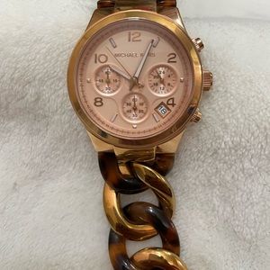 MK Rose Gold Tortoise Chain Watch